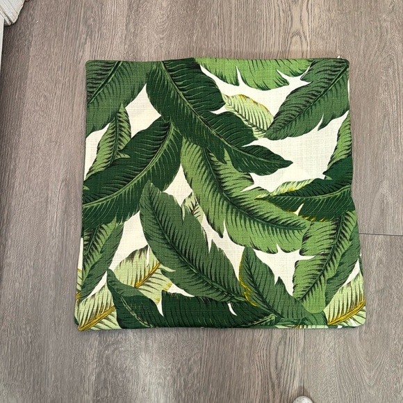 2 Canvas Tropical Green Banana Tree Hawaiian Vacation House Pillow Covers Square - Picture 1 of 4